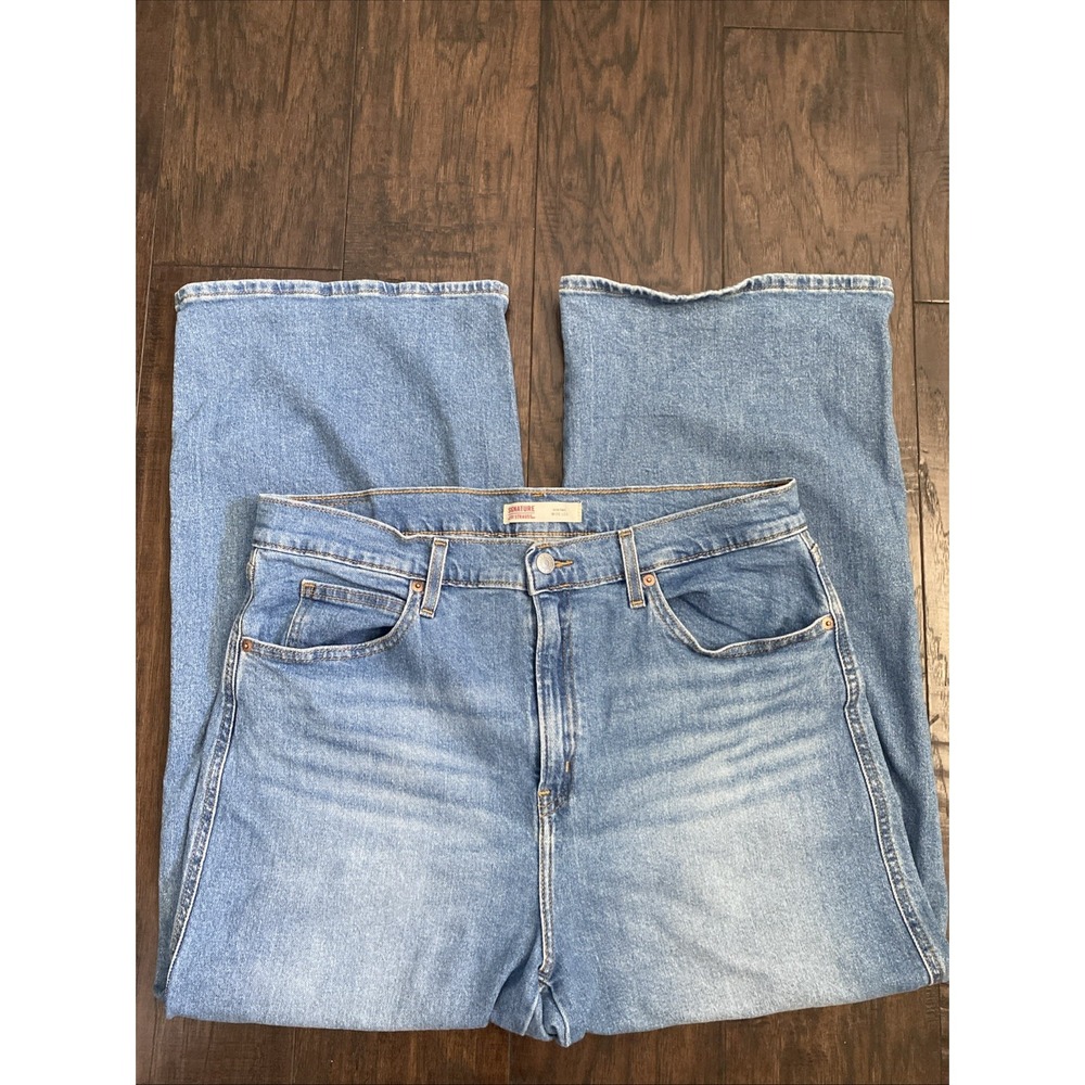 Levi Strauss Heritage Wide Leg Jeans Womens 16 W33 Light Wash Denim